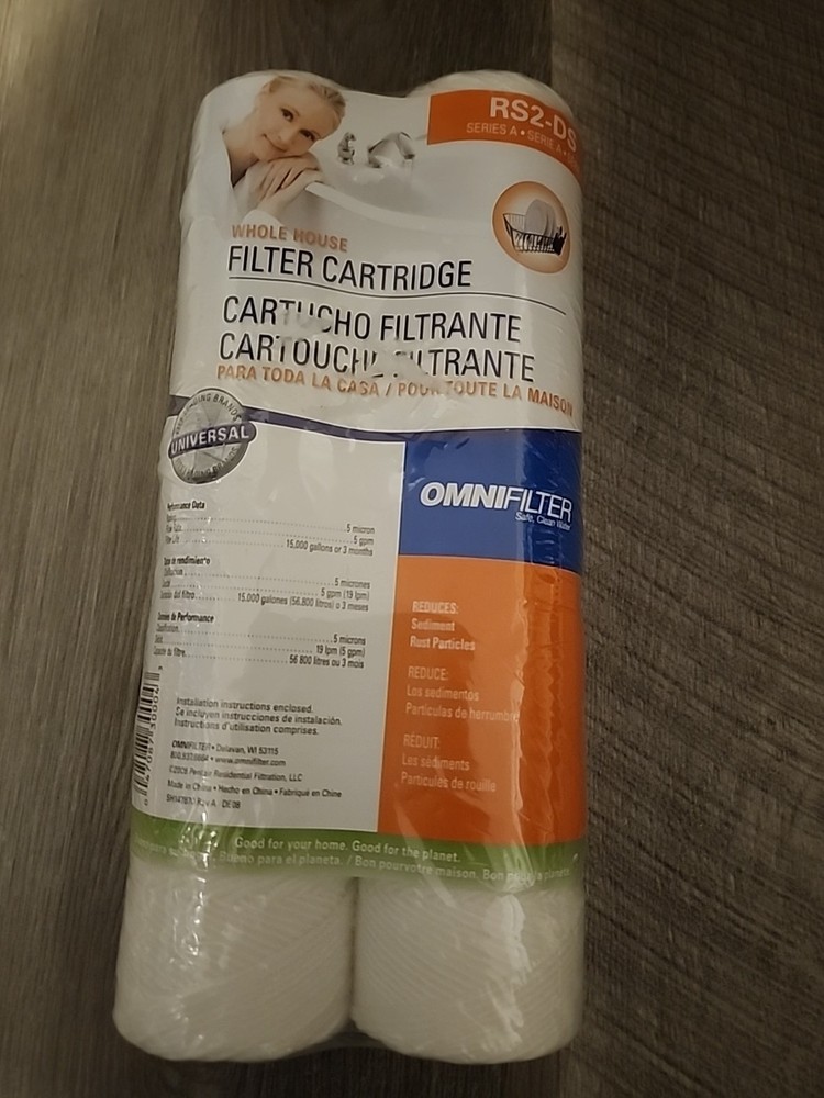 OmniFilter RS2 RS2-DS String Wound Water Filter 2-Pack 5 Micron 9.75" x 2-1/2"