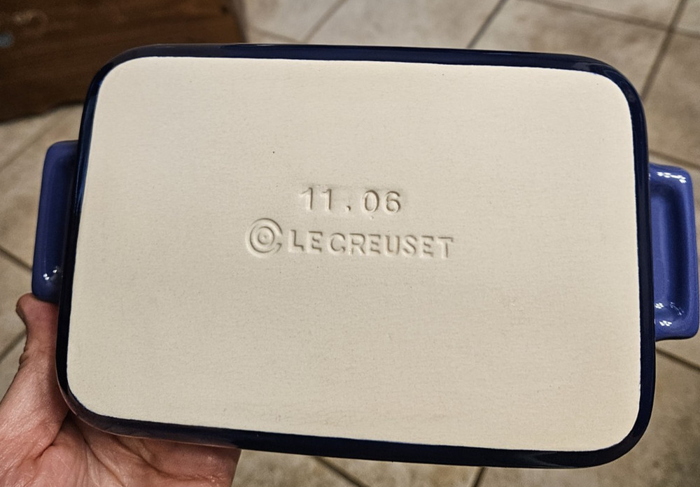 Le Creuset BLUE Rectangular Stoneware Baking Casserole Dish 5"x7" 11-06 11.06