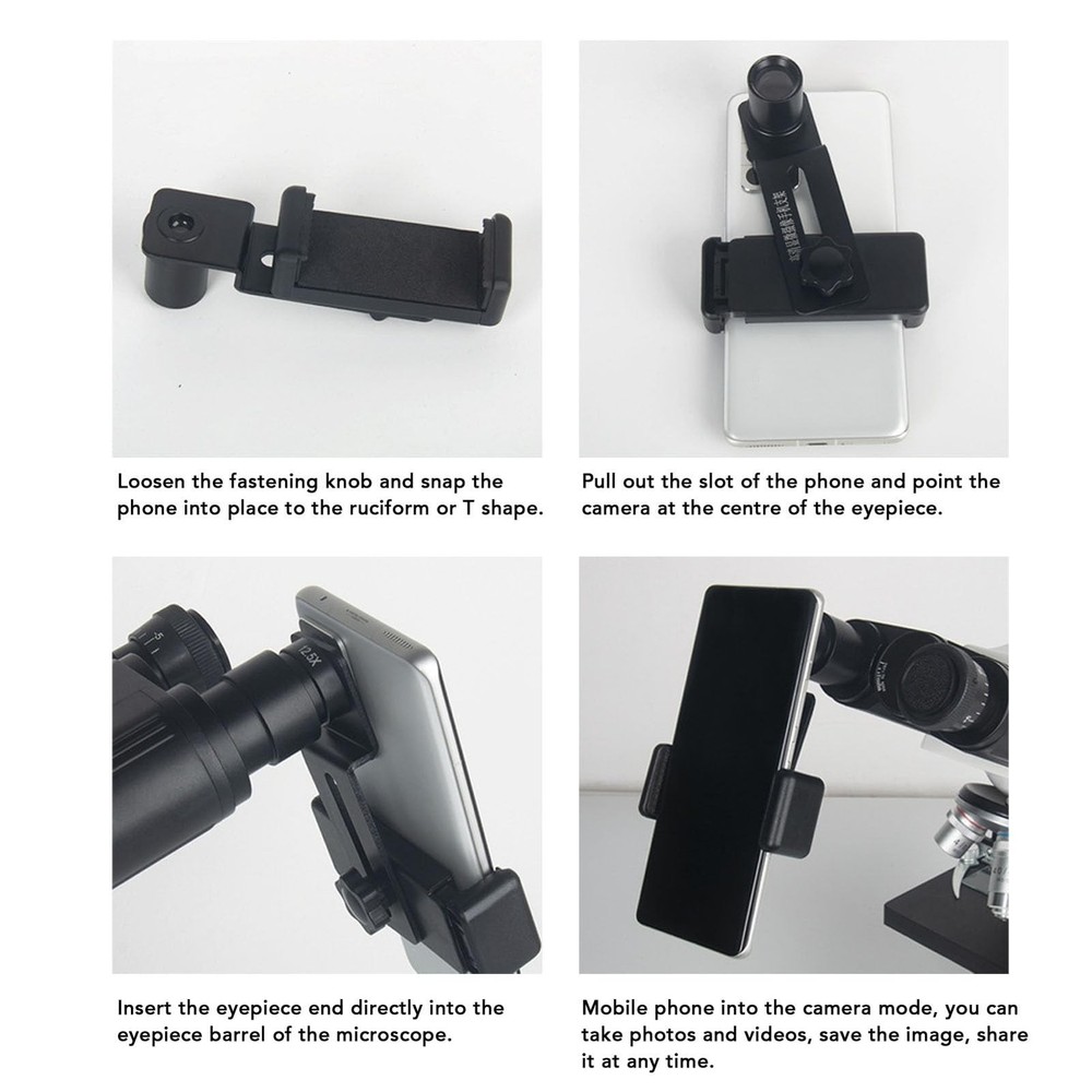 Smartphone Camera Adapter for Microscope Eyepiece, 12.5X Microscope Eyepiece ...