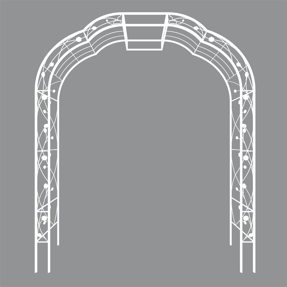 Garden Arch W74.4''x H98.4'' Garden Arbor Trellis Climbing Plants Support White