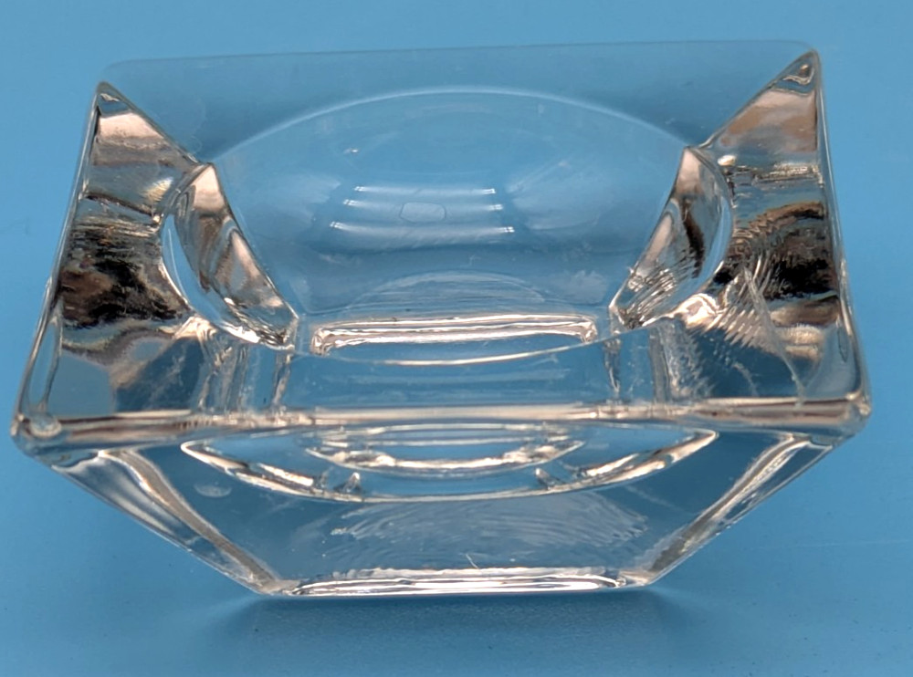4 Square Thick Clear Crystal Open Salt Cellars