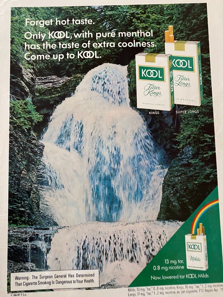 Kool Cigarettes, Full Page Vintage Print Ad