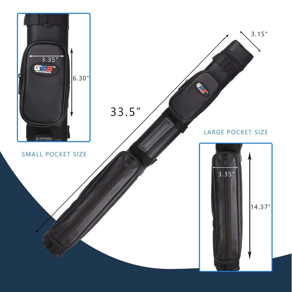 GSE 2x2 Deluxe Square Hard Pool Cue Carrying Case (Several Colors Available)