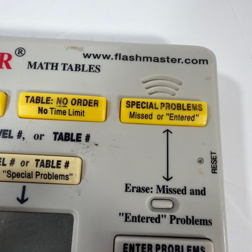 FlashMaster Math Tables Electronic Learning Tool Model MT1A Tested Working