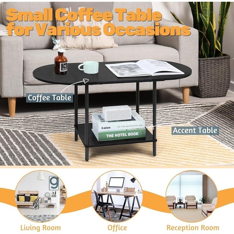 Multi-Functional Rustic Coffee Table W/ Storage Small Spaces Easy Assembly New