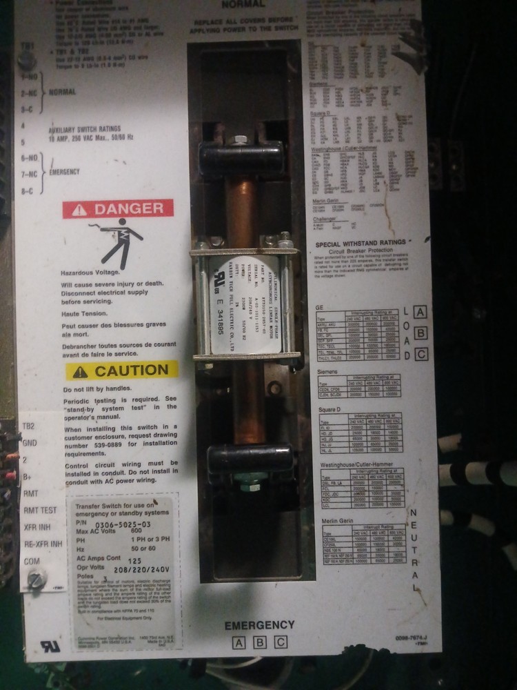 125 Amp Transfer Switch