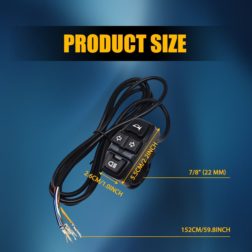Handlebar ON/OFF Switch Button For Motorcycle HeadLight Horn Turn Signal Light