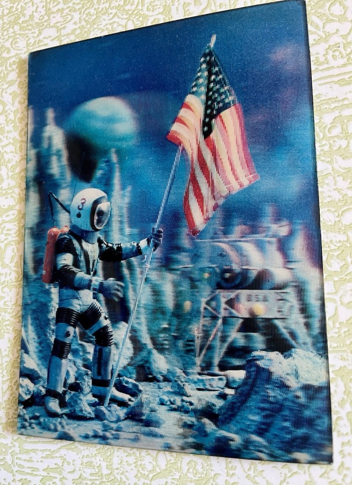 Lenticular NASA Space 3D Apollo Post Card: A message from Outer Space 1966 USA