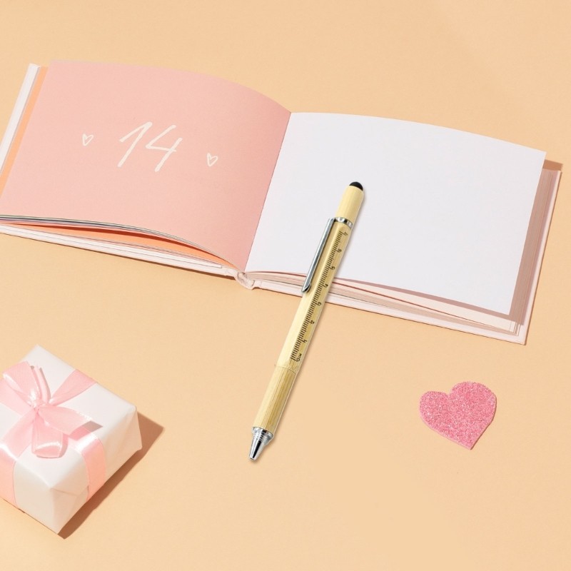 6 in 1 Tool Pen Multitool Pen Spirit Level Multitool Tech Tool Pen with Ruler