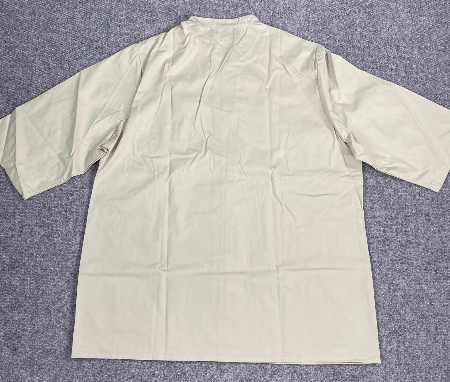 New Chef Chefs Short Sleeve Shirt Button Up Beige Size 2XL