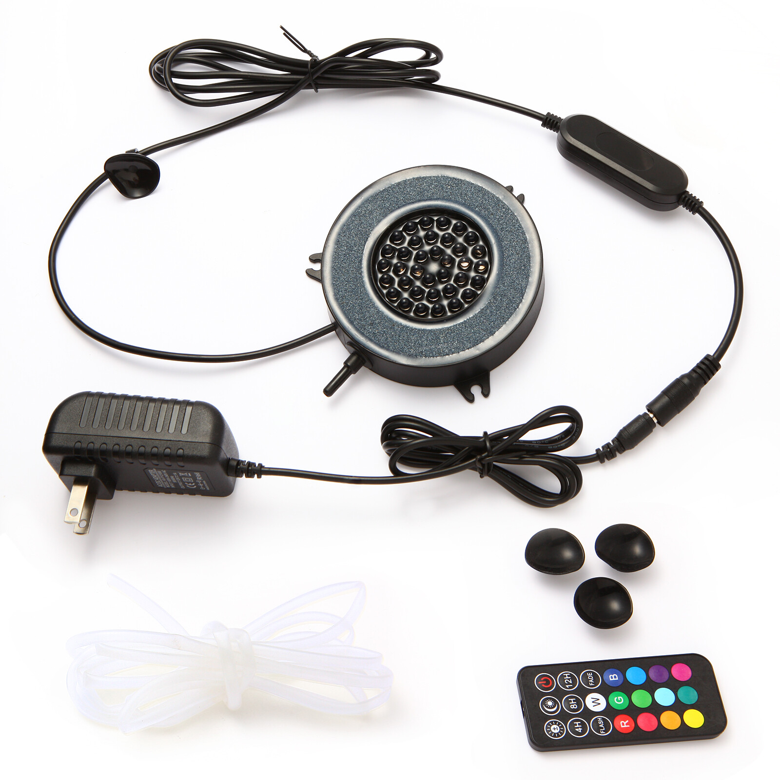 Air Stone Disk Aquarium Bubble LED Light 13 Color Changing Fish Tank Lights Lamp