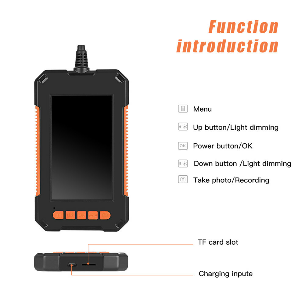 Precise Industrial Endoscope HD Camera 1080P 4.3" Screen Borescope Inspection US