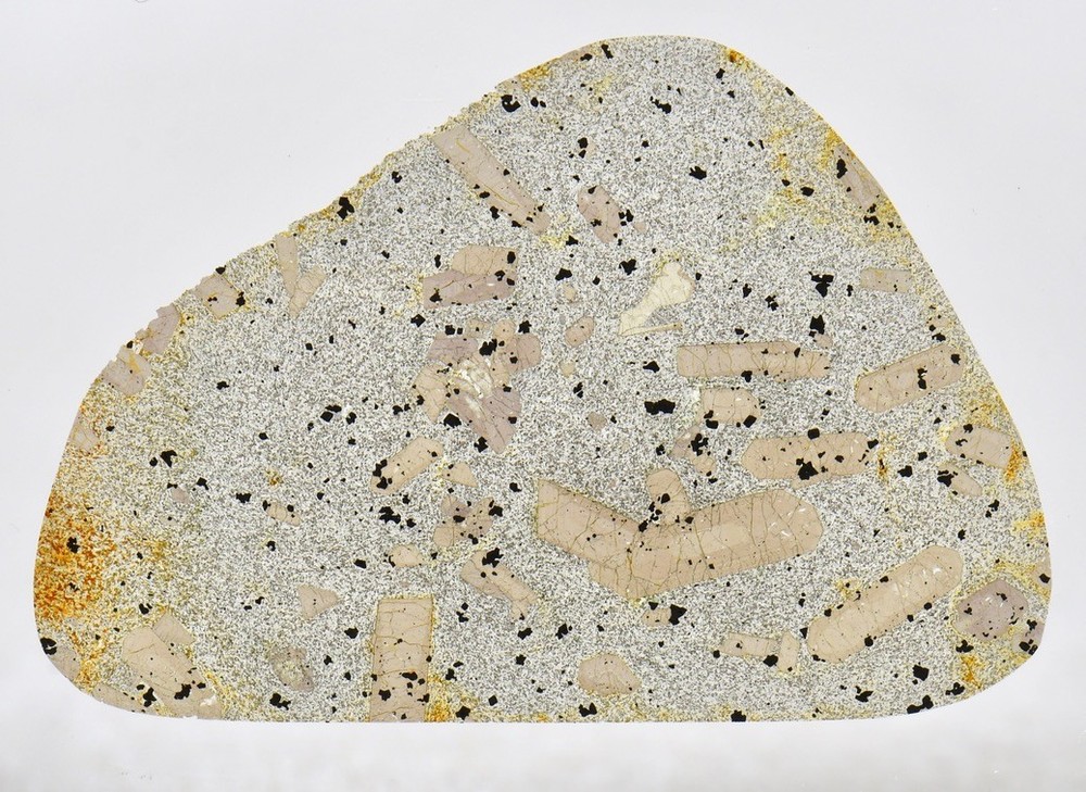 TEPHRITE Augite Basalt volcanic rock thin section STUNNING microscope slide