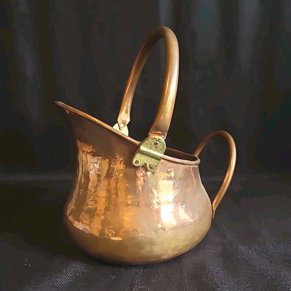 Handmade Hammered Copper Pitcher Jug with Handle Unique Decorative Kitchenware