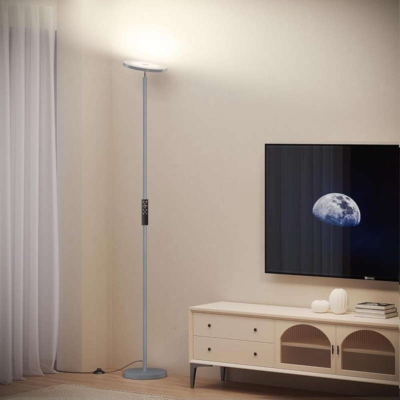 Dimmable LED Floor Lamp Remote Control 3000LM Energy Saving Rotatable Head New