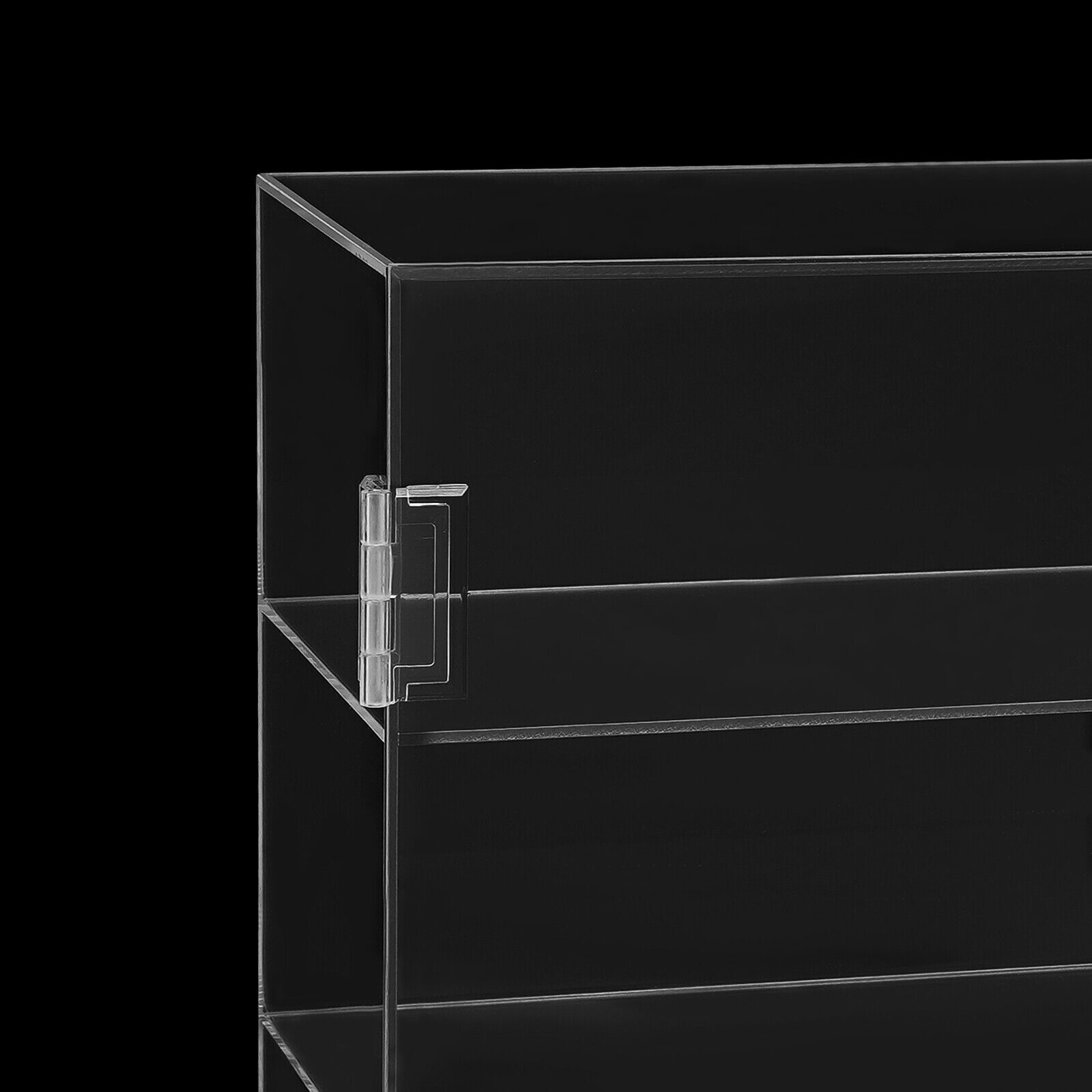 Acrylic Display Case Countertop Clear Box Dustproof Shelves Showcase with Lock