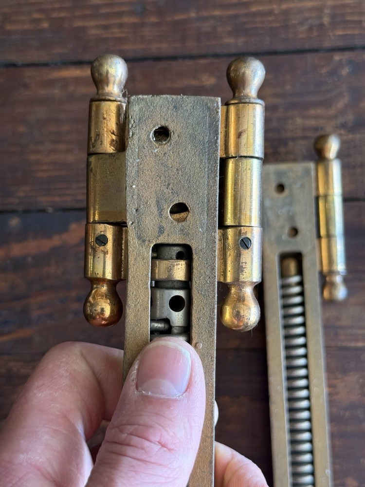 2 Nos Double Action Spring Hinges - Brass Finish - Saloon Door? WOW!!