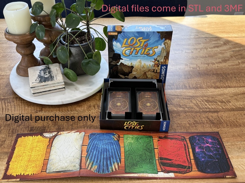 Lost Cities Board Game Insert - With Removeable Card Holders