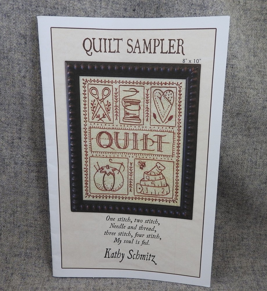 Quilt Sampler Redwork Embroidery Pattern stitch needle thread Kathy Schmitz