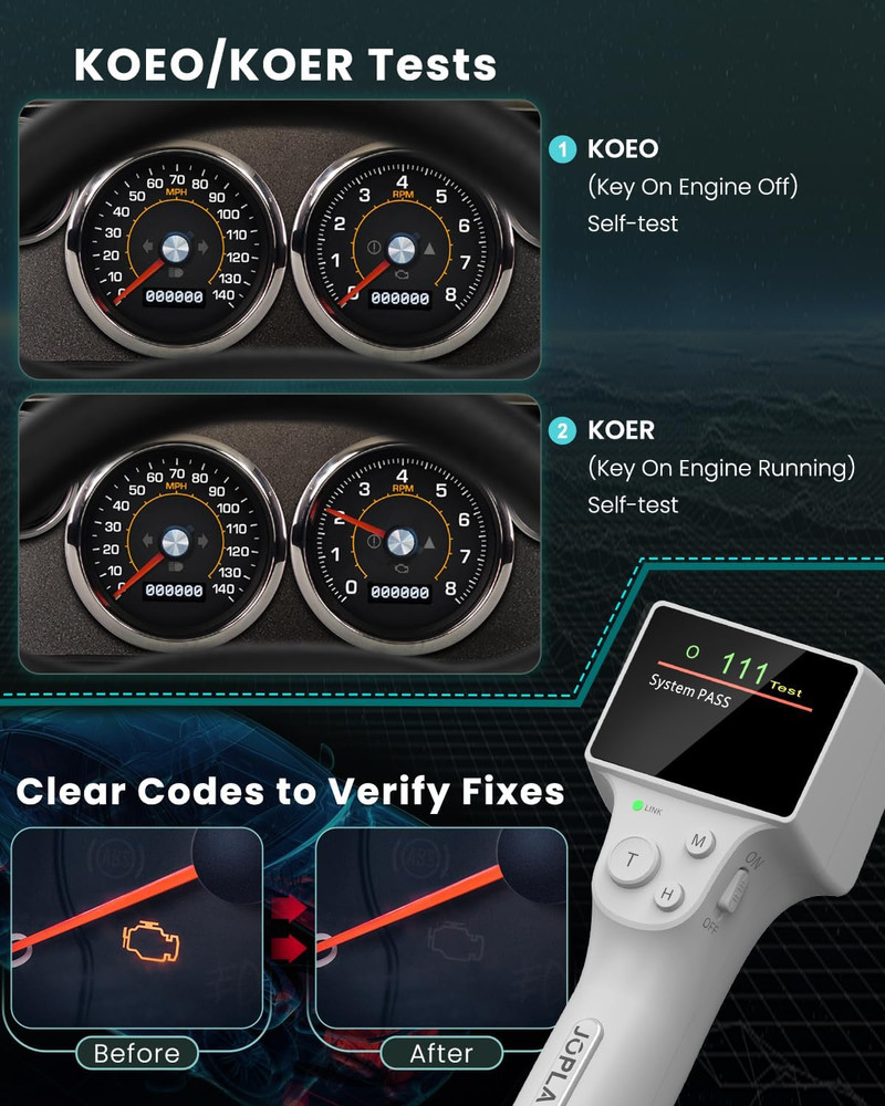 OBD1 Code Reader Compatible with Ford, 2 in 1 Digital OBD 1 Scanner with Built-I