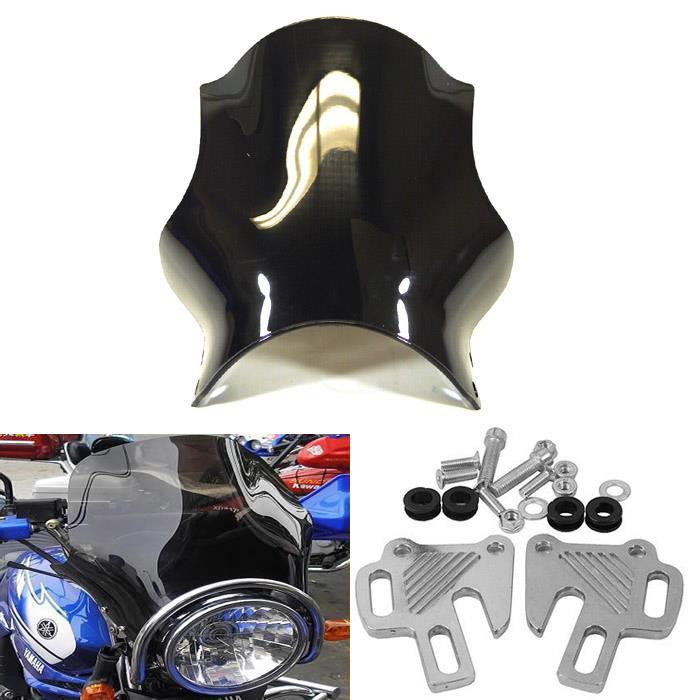 7" Round Headlight Universal Motorcycle Smoke Fly Screen Windshield Wind Screen