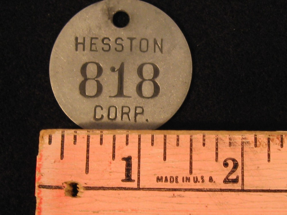 Hesston Corp. Metal Tag #818