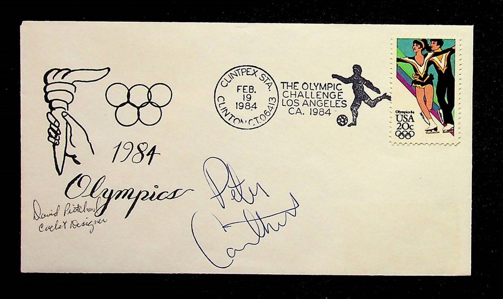 Peter Carruthers 1984 Olympics Signed Postal Cover Figure Skating