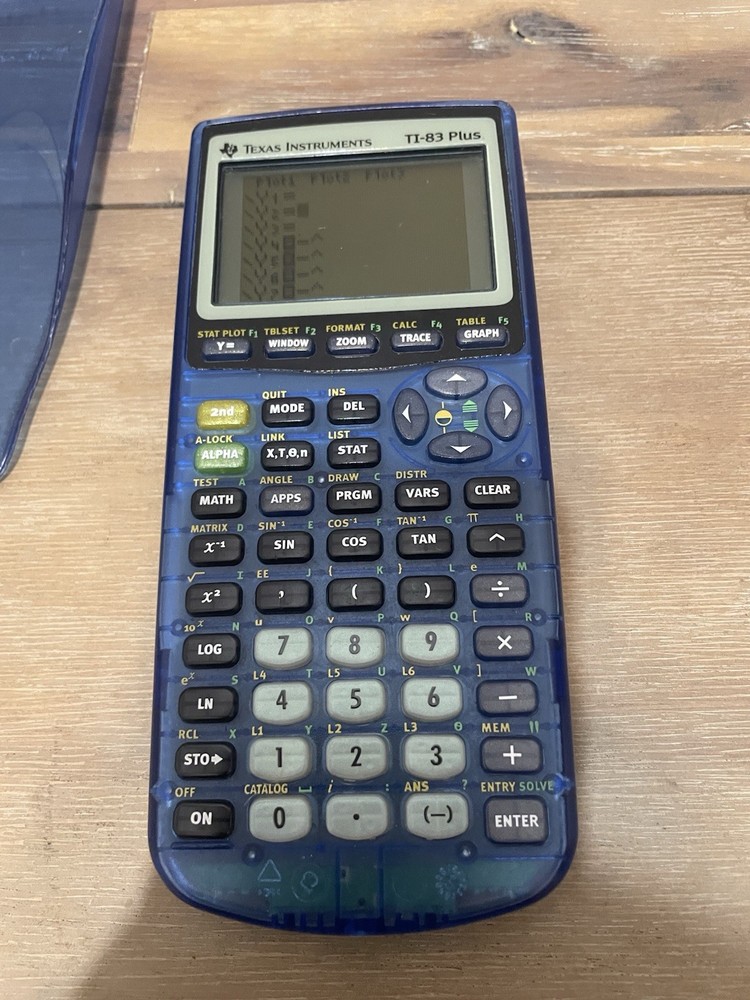 Texas Instruments TI-83 Plus Graphing Calculator Cover Transparent Blue