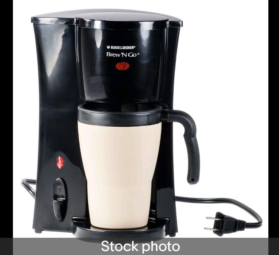 Black & Decker Brew & Go Personal Coffee Maker with Cup Model DCM18 Open Box