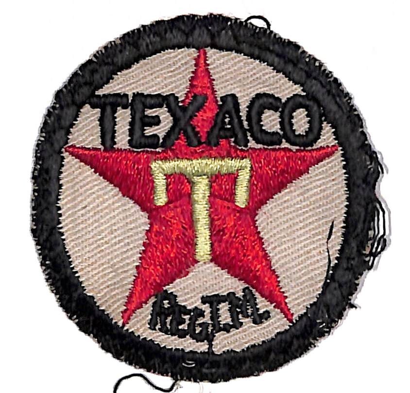 Texaco Gasoline Vintage Machine Embr. Patch 2 1/4" dia. c1930-36