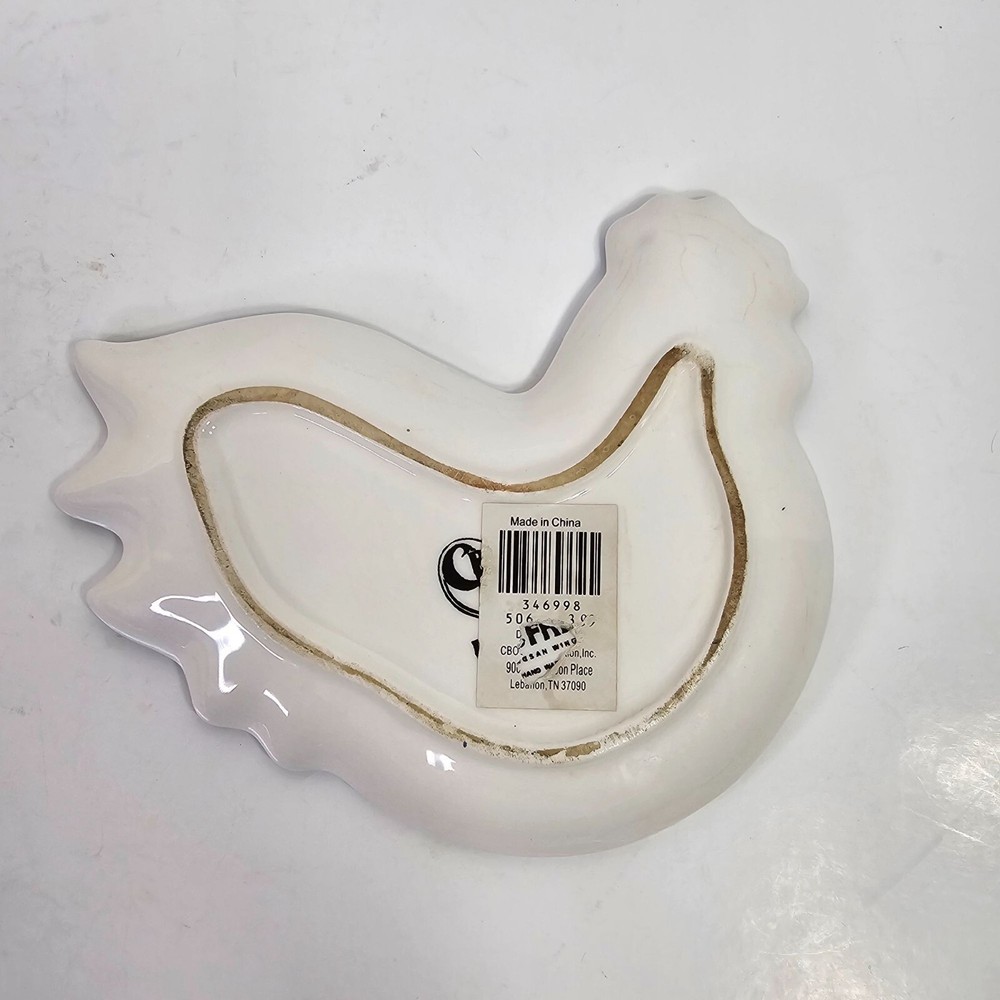 Cracker Barrel Blue Checkered Chicken Hen Spoon Rest Kitchen Decor Country A