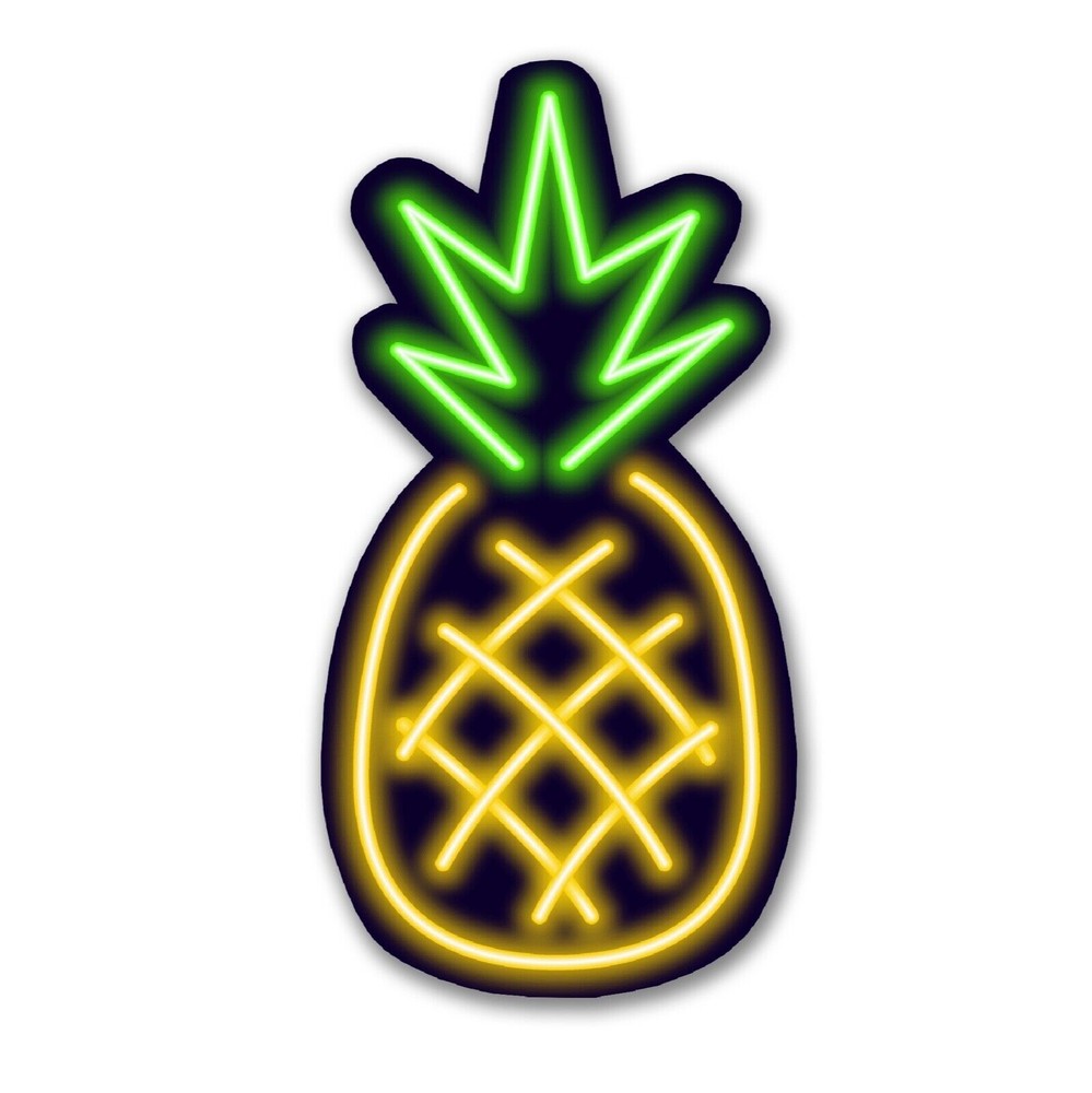 Neon Pineapple Vinyl Sticker Decal