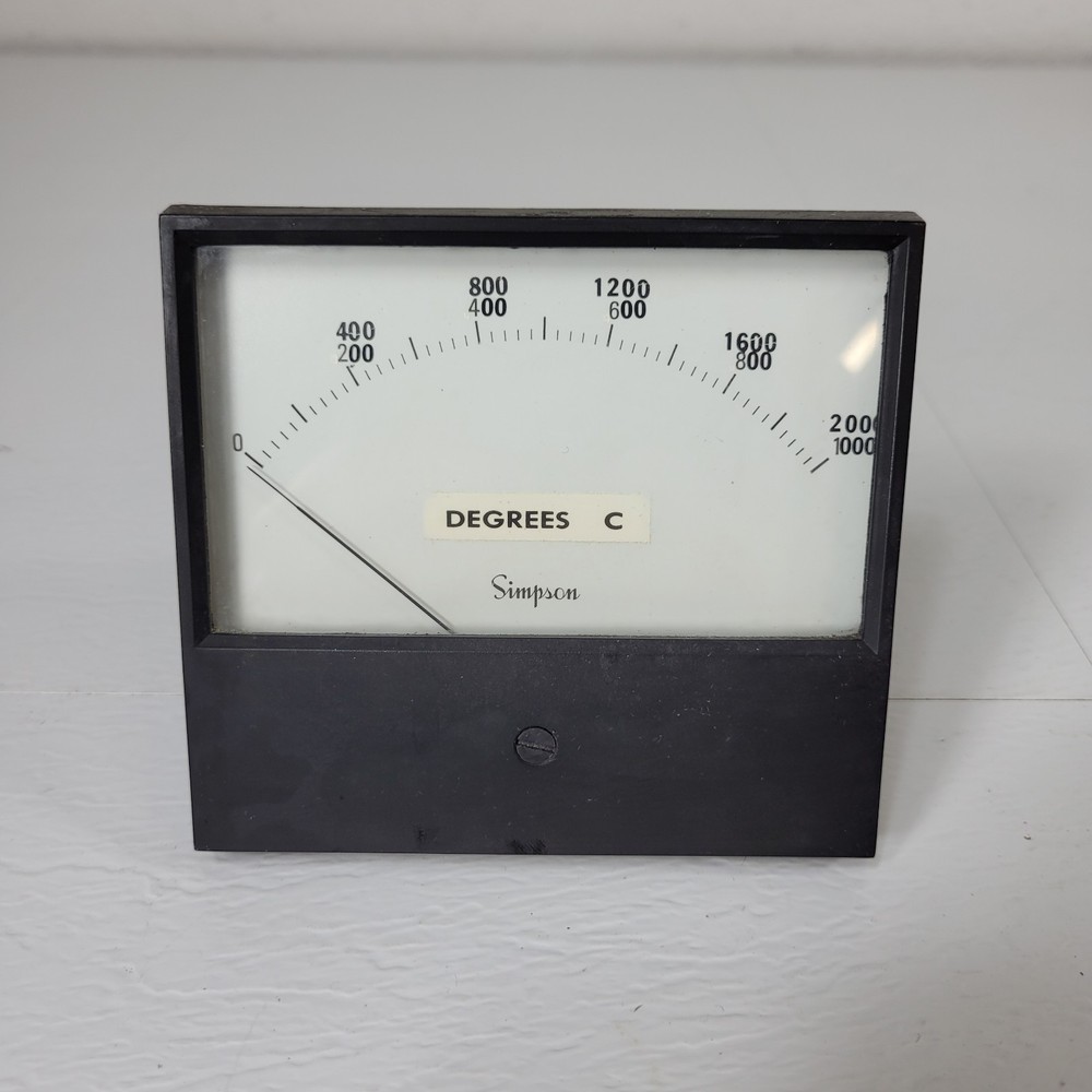 Simpson High Temperature Thermometer Gauge 0-2000 Degrees Celsius Two Wire Input