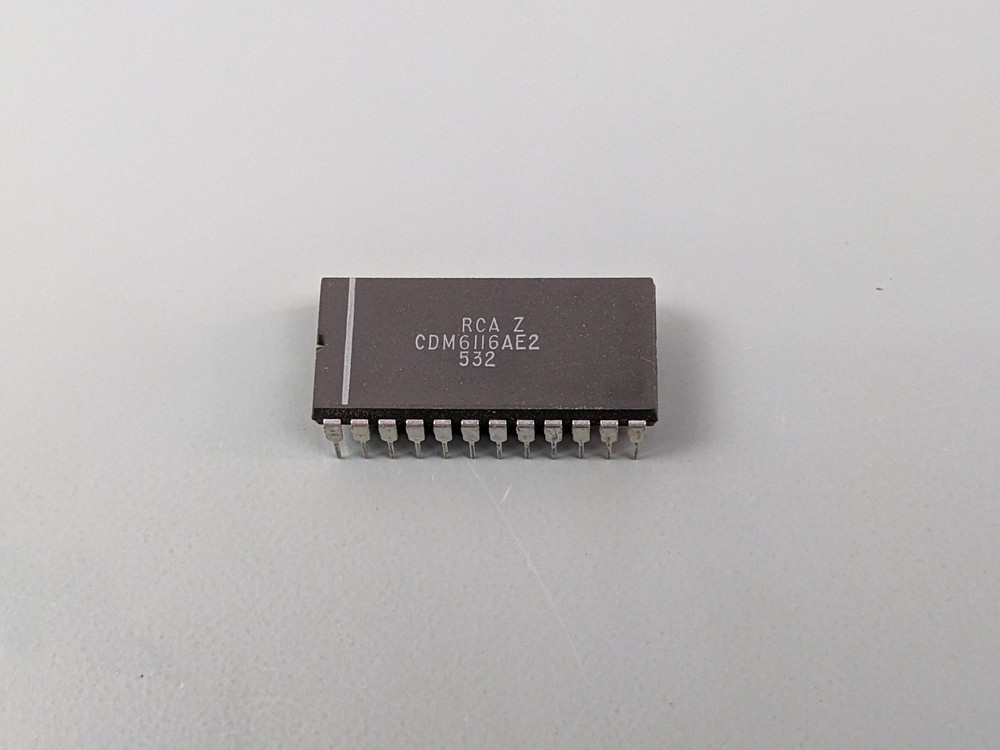 (2) RCA CDM6116AE2 SRAM ICs, 2K x 8bit