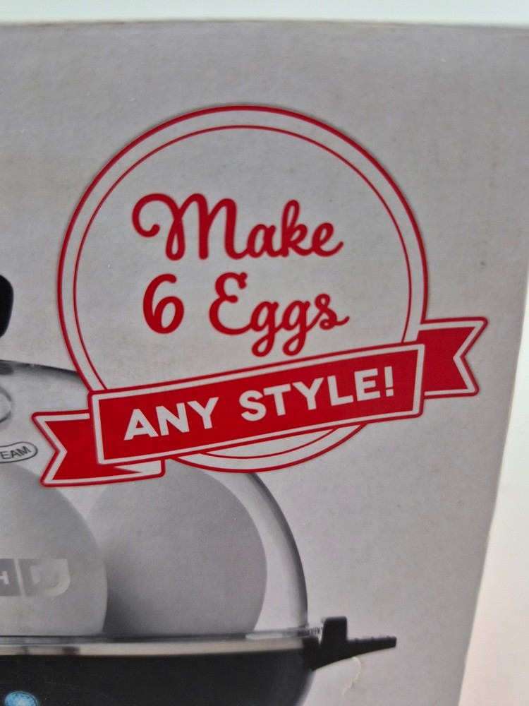 Dash Rapid Egg Cooker DEC005BK 6 Egg 360W Black New Open Box