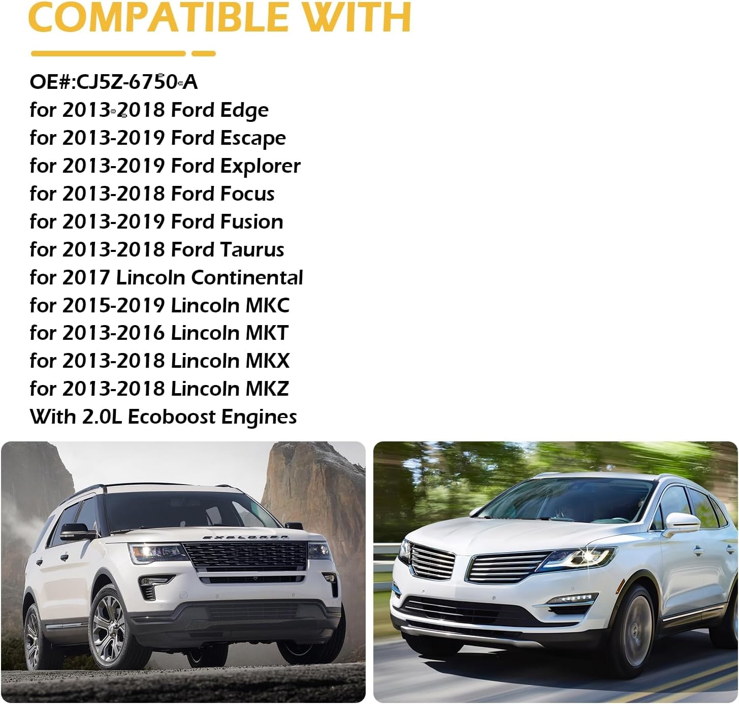 Engine Oil Dipstick Replacement OEM#CJ5Z-6750-A Compatible with 2.0L Ecoboost En