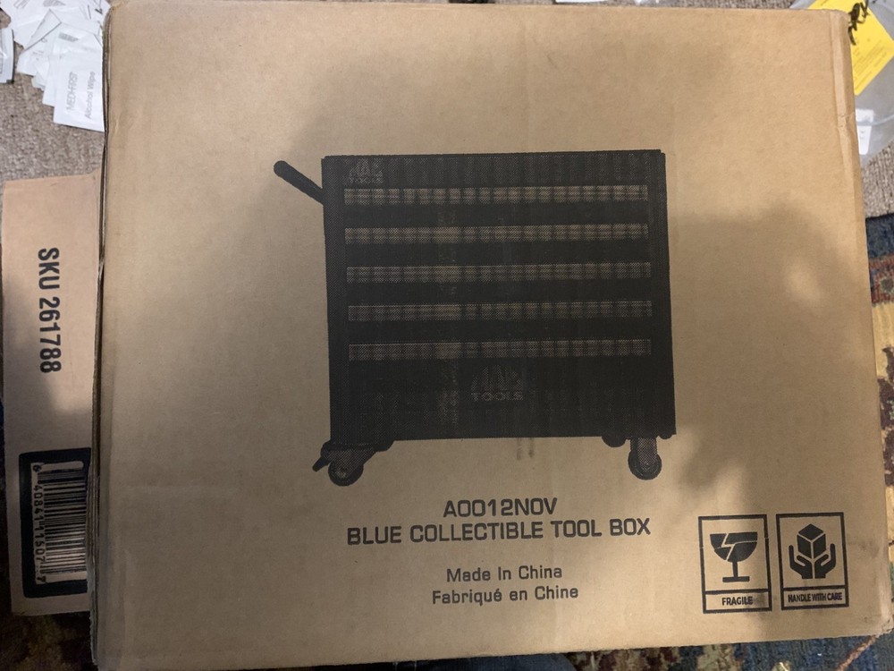 Mac Tools AOO12NOV Mini Tool Box Chest w/Locking Rolling Wheels BLUE NEW Sealed