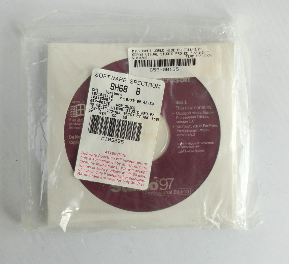 Microsoft Visual Studio 97 Professional Edition w/ Key