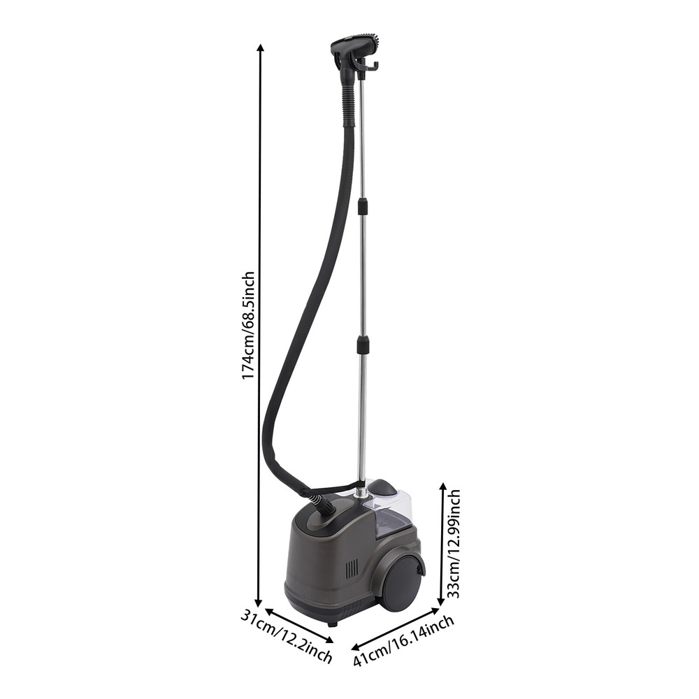 Standing Garment Steamer for Clothes Roll Wheels Wrinkle Remover Continuous
