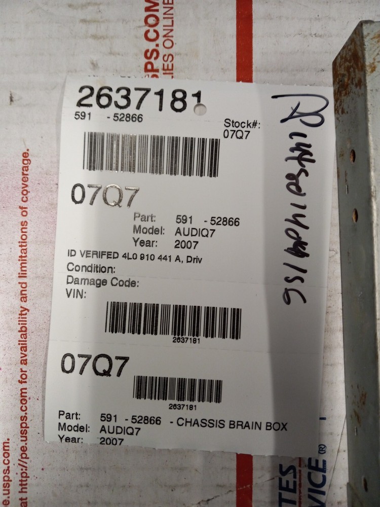2007 08 2009 AUDI Q7 4L REAR VIEW CONTROL MODULE CAMERA COMPUTER 4L0910441A OEM