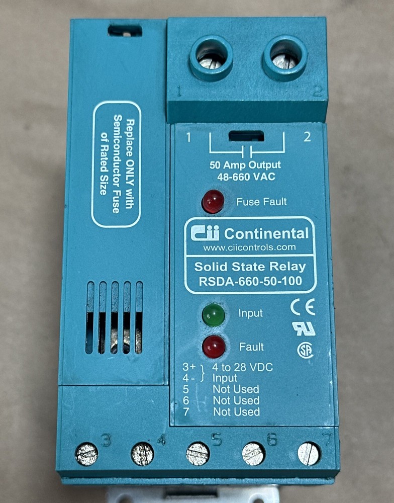 PREOWNED- Continental Solid State Relay Module RSDA-660-50-100 || WARRANTY 🇺🇸