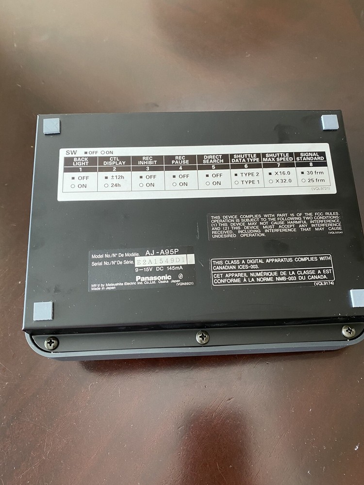 Panasonic AJ-A95P 9-pin Remote Controller