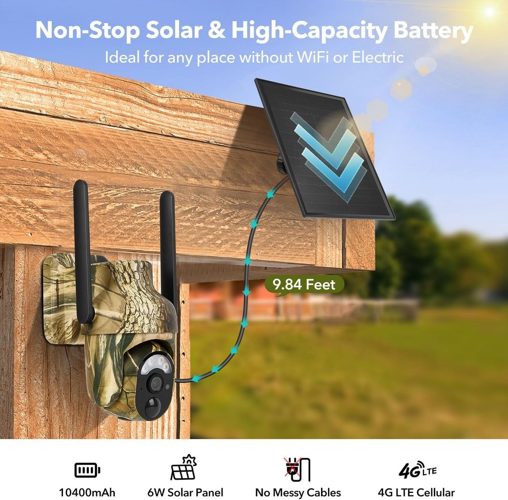 Solar Powered 4G LTE Trail Camera with Live Streaming