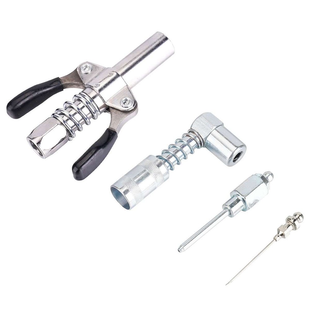 4Pcs Grease Gun Fitting Tool Kit 90 Degree Coupler Adapter Needle Tips Dispenser