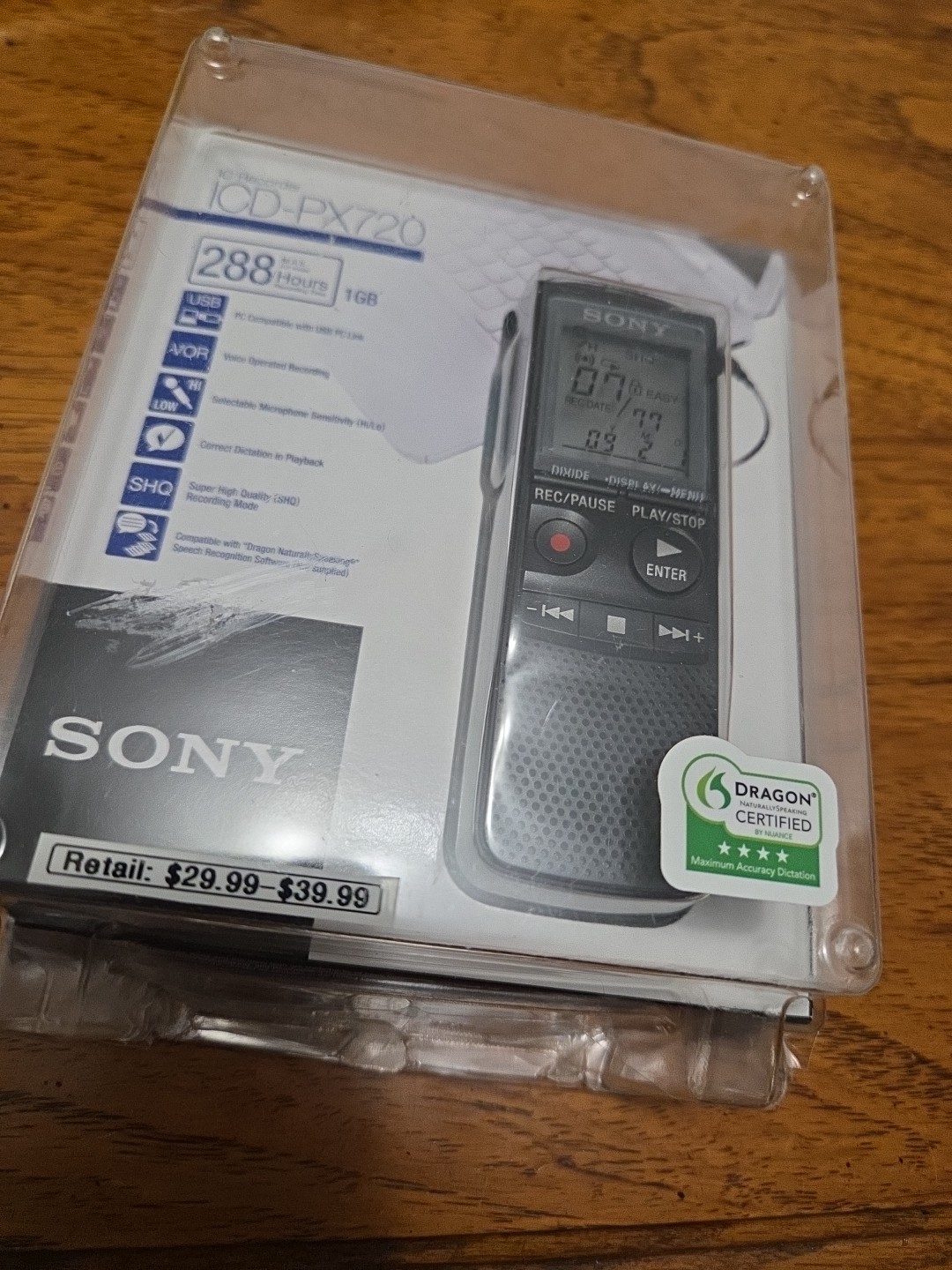Sony ICD-PX720 Digital Voice Recorder New in a Sealed Unopened Box