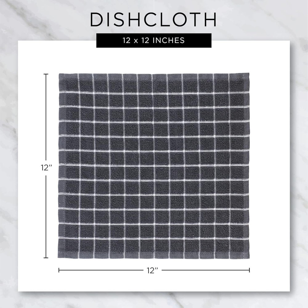 Scrubber Dishcloths, Cotton/Polyester, 6 Pack