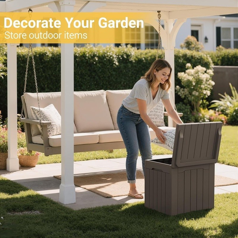 Weatherproof Outdoor Storage Box Lockable Security Multi-Purpose Deck Organizer