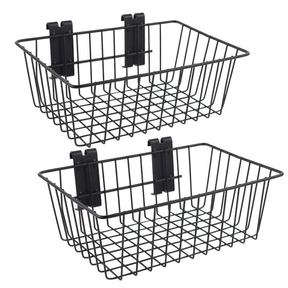 Polmart Heavy Duty Gridwall Basket, 2-Pack