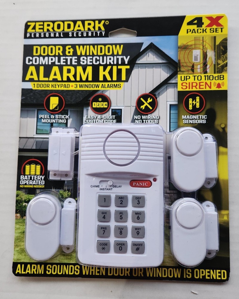 ZeroDark Personal Security Door & Window Complete Security Alarm Kit - 4X Pack