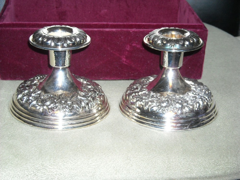 American silversmiths collection Godinger silver art candlestick holders in case